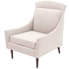 New Upholstery Danish Mid-Century Modern Lounge Chair by Selig on Walnut Legs 10