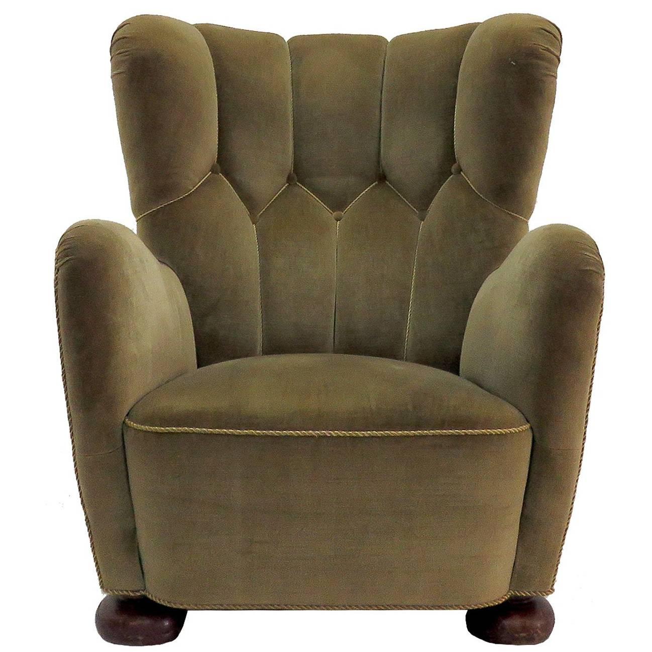 Danish 1950s High Back Lounge Chair