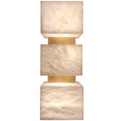 Scatola Wall Sconce- Alabaster Cubes and Brushed Patinated Brass