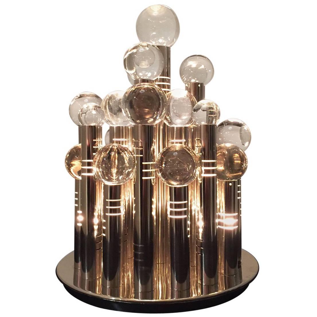 Angelo Brotto Space Age Table Lamp, Manhattan Tribute, 1971 For Sale