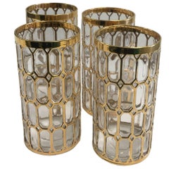 Imperial Gold 'Spanish Windows' Highball Glasses, Set of Four