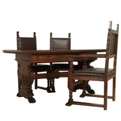 Antique Early 20th Century Desk & Chairs Tuscan Renaissance by Dini & Puccini - Cascina