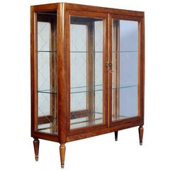 Vintage Mid-Century Modern Display Cabinet Giò Ponti Manner Cherry Wood, 1950s