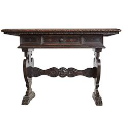 19th Century Italian Renaissance Revival Carved Coffee or Side Table