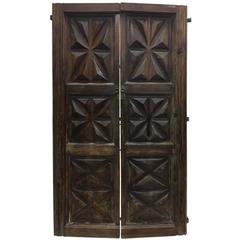 French 19th Century Pair of Carved Wood Doors or Screen