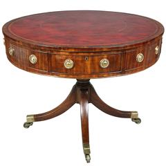 Antique Regency Style Mahogany Drum Table
