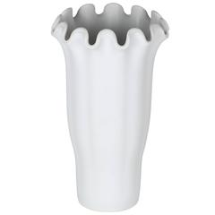 Tall White "VÃ¥ga" Vase by Wilhelm KÃ¥ge for Gustavsberg, circa 1930s 9