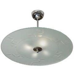 Italian Etched Glass Fixture