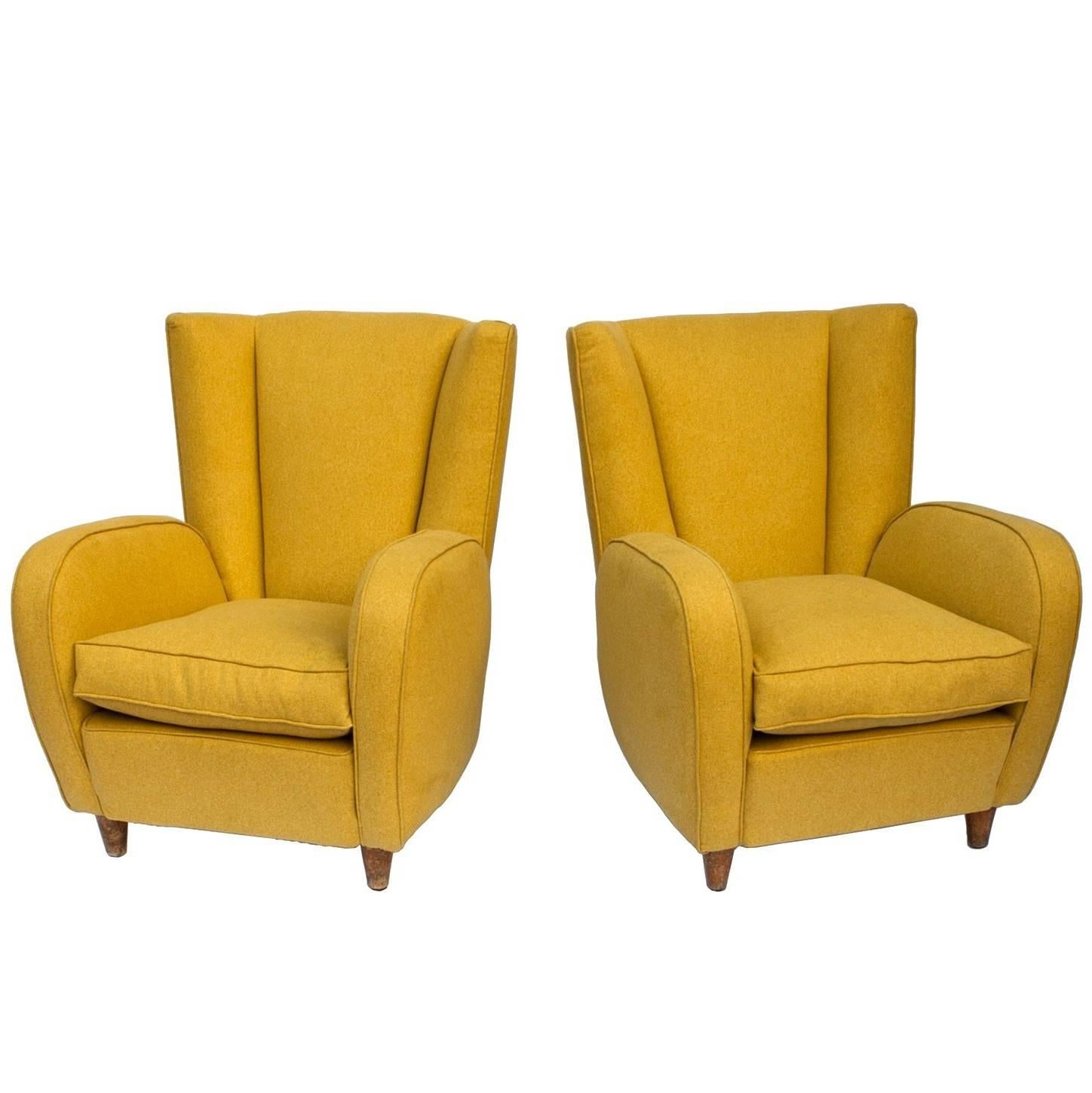 Paolo Buffa, Pair of Armchairs, from Hotel Bristol Merano, circa 1950 For Sale