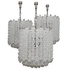 Set of Three Suspension Lamps Edited by Venini