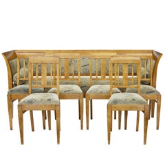 Antique 19th Century Sofa and Six Chairs in Birch Root