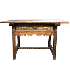 17th Century Spanish Walnut and Oak Trestle Table