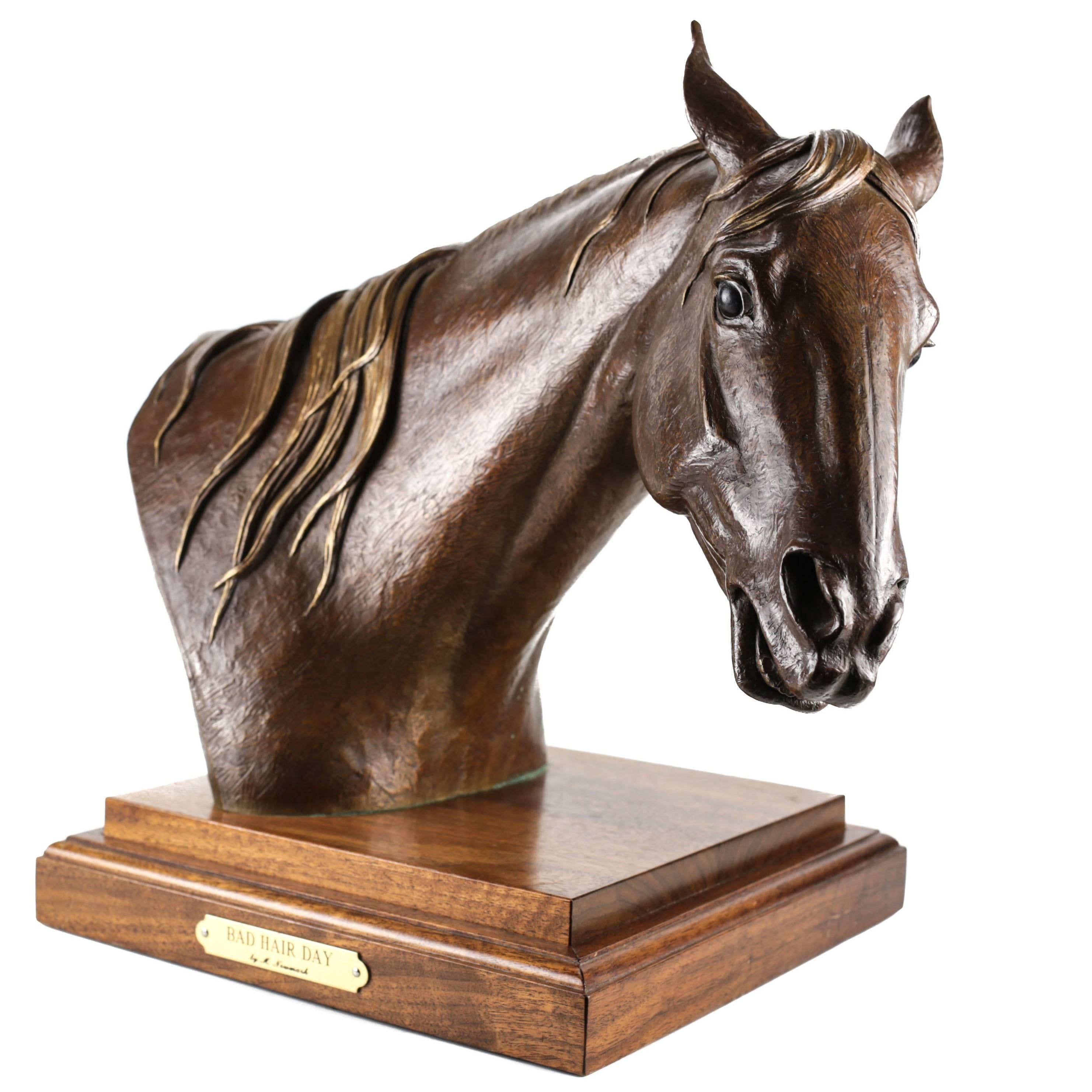 Bronze Sculpture of a Horse "Bad Hair Day" by Marilyn Newmark For Sale