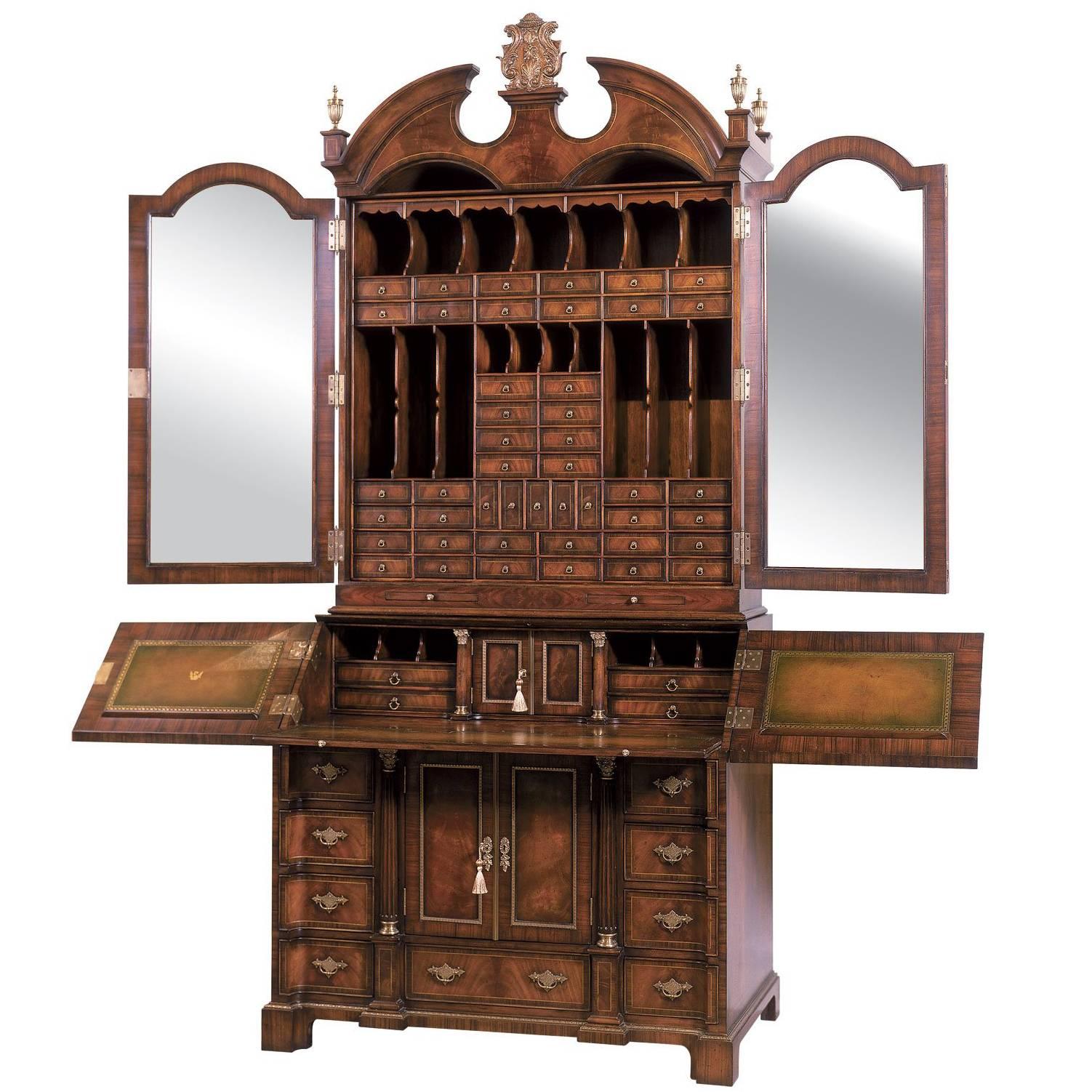 Mahogany Rosewood George II Bureau Cabinet For Sale