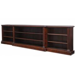 Rare 19th Century William IV Rosewood Breakfront Low Open Bookcase