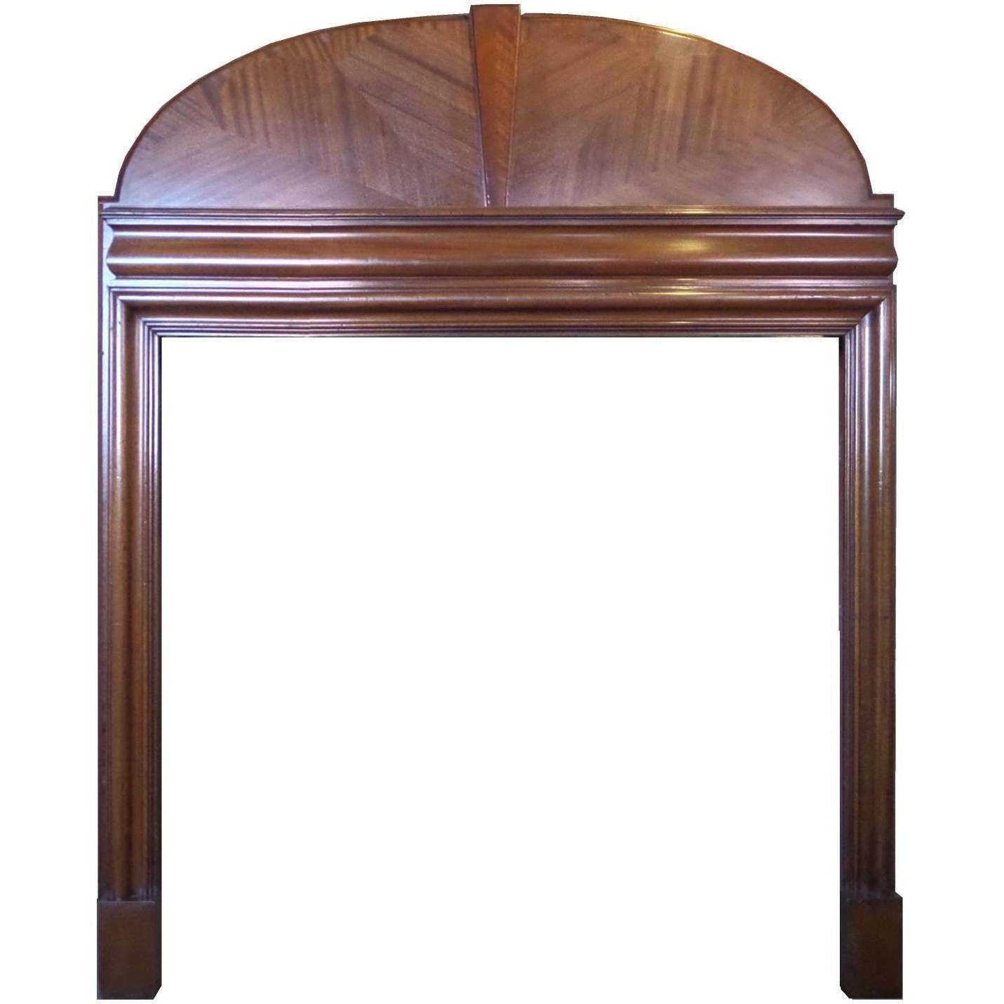 Art Deco, 1930s Mahogany Wood Mantel Fireplace Surround For Sale
