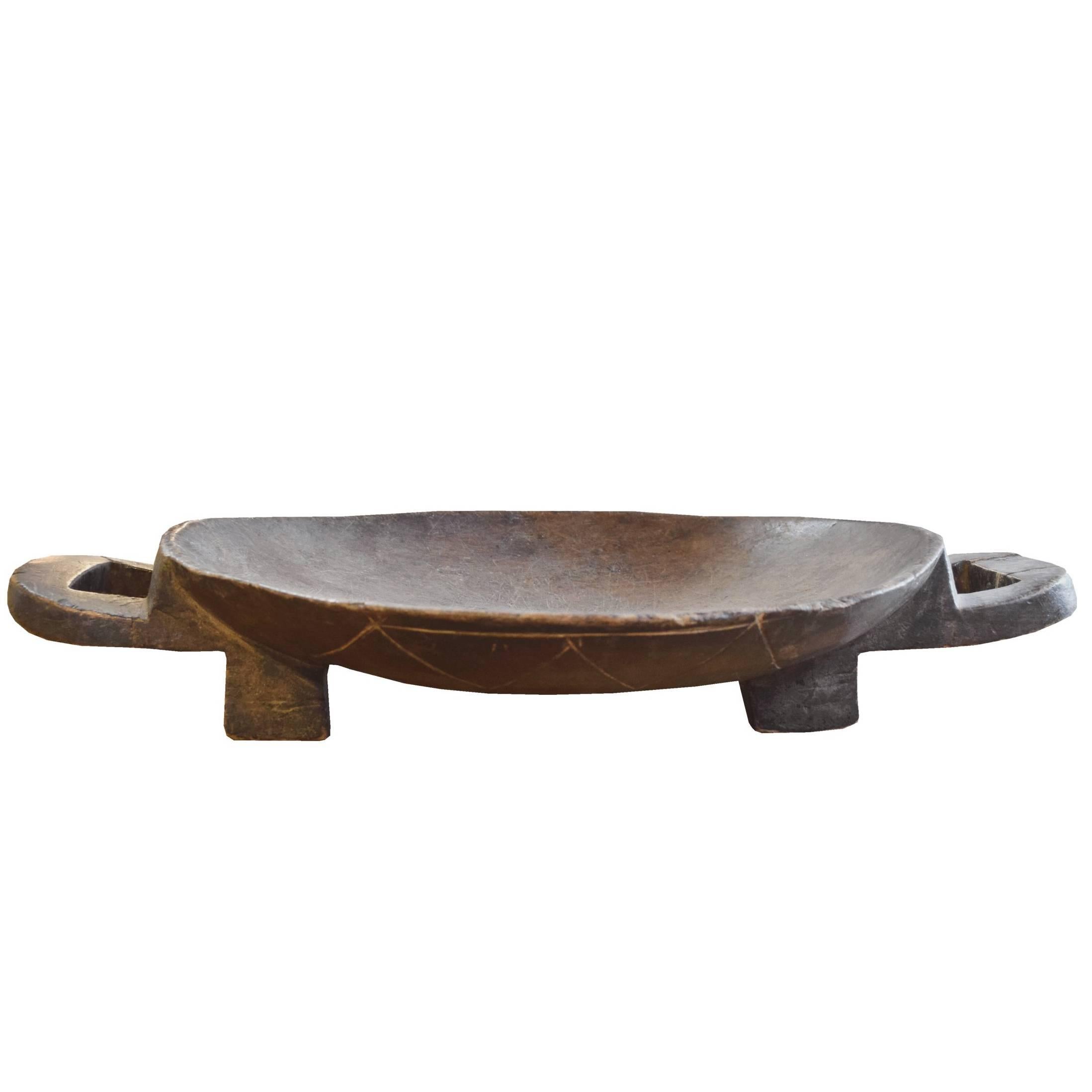 African Carved Wood Bowl