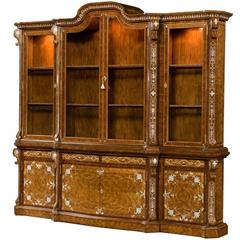 Cerejeira Vennered with Mother of Pearl Inlaid Library Bookcase