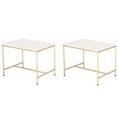 Paul McCobb “Irwin Collection” Brass and Marble Side Tables for Calvin Group