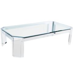 1970s Lucite Coffee Table Attributed to Charles Hollis Jones