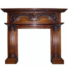 Early 19th Century Georgian Oak Mantel Fireplace Surround