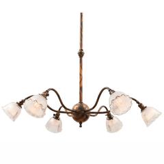 Enormous Early Electric Chandelier with Japanned Copper Finish, circa 1910