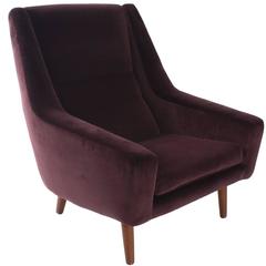 Mauve Mid-Century Lounge Chair