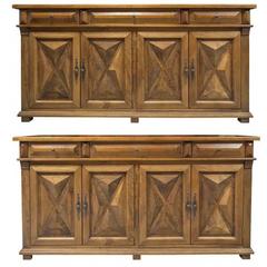 Pair of Fine Custom Cherry Wood Servers