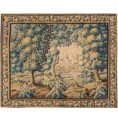 Vintage Flemish Verdure Tapestry, 17th Century