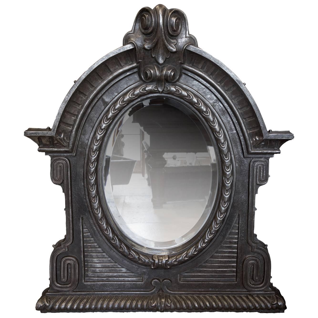 Antique 19th Century Cast Iron Mirror