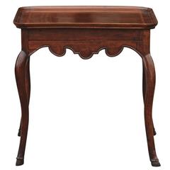 French Walnut Louis XV Style Side Table with Hoof Feet from the Mid-19th Century