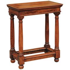 French Empire Style Mid-19th Century Fruitwood Side Table with Doric Column Legs 8
