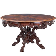 Antique 19th Century Danish Carved Mahogany Centre Table