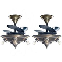 Used Rare Levelle 'Birdwing' Ornate Retractable Blade Fans