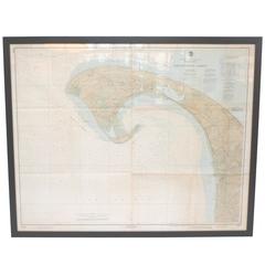 Framed Nautical Chart of Provincetown Harbor, 1935