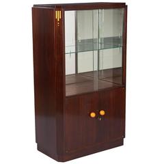 1930s French Art Deco Rosewood Bar or Vitrine Cabinet 2