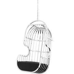 Cage Swing Armchair in Polished Stainless Steel