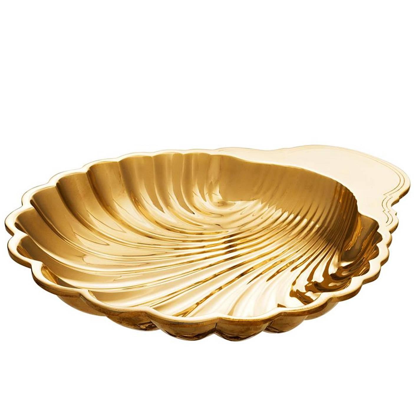 Shell Tray in Polished Brass or in Nickel Finish