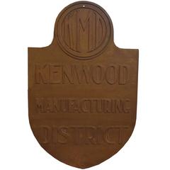 Cast Iron Kenwood Manufacturing District Sign