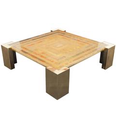 Exceptional Italian Brass Coffee Table by Marcello Mioni 12