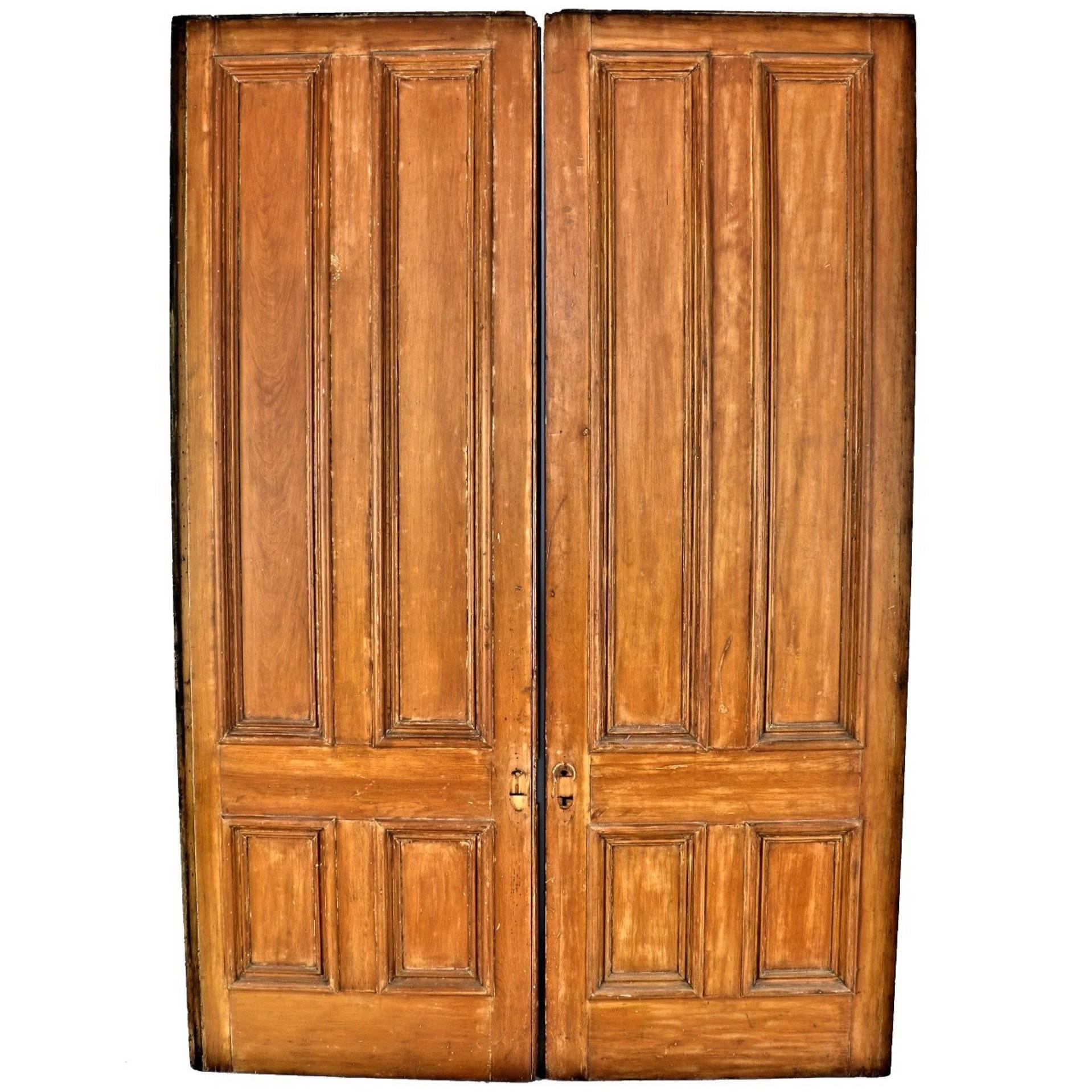 19th Century White Pine Cottage Pocket Doors For Sale