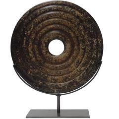 Single Brown Stone Disc, China, Contemporary