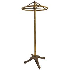 Antique American Iron and Brass Clothing Rack