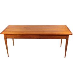 Country House Table, France circa 1830-1840, Massive Cherry Tree, Extendable