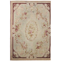 Late 19th Century French Romanticism Antique Aubusson Rug