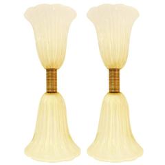 Pair of Fluted Murano Glass Sconces