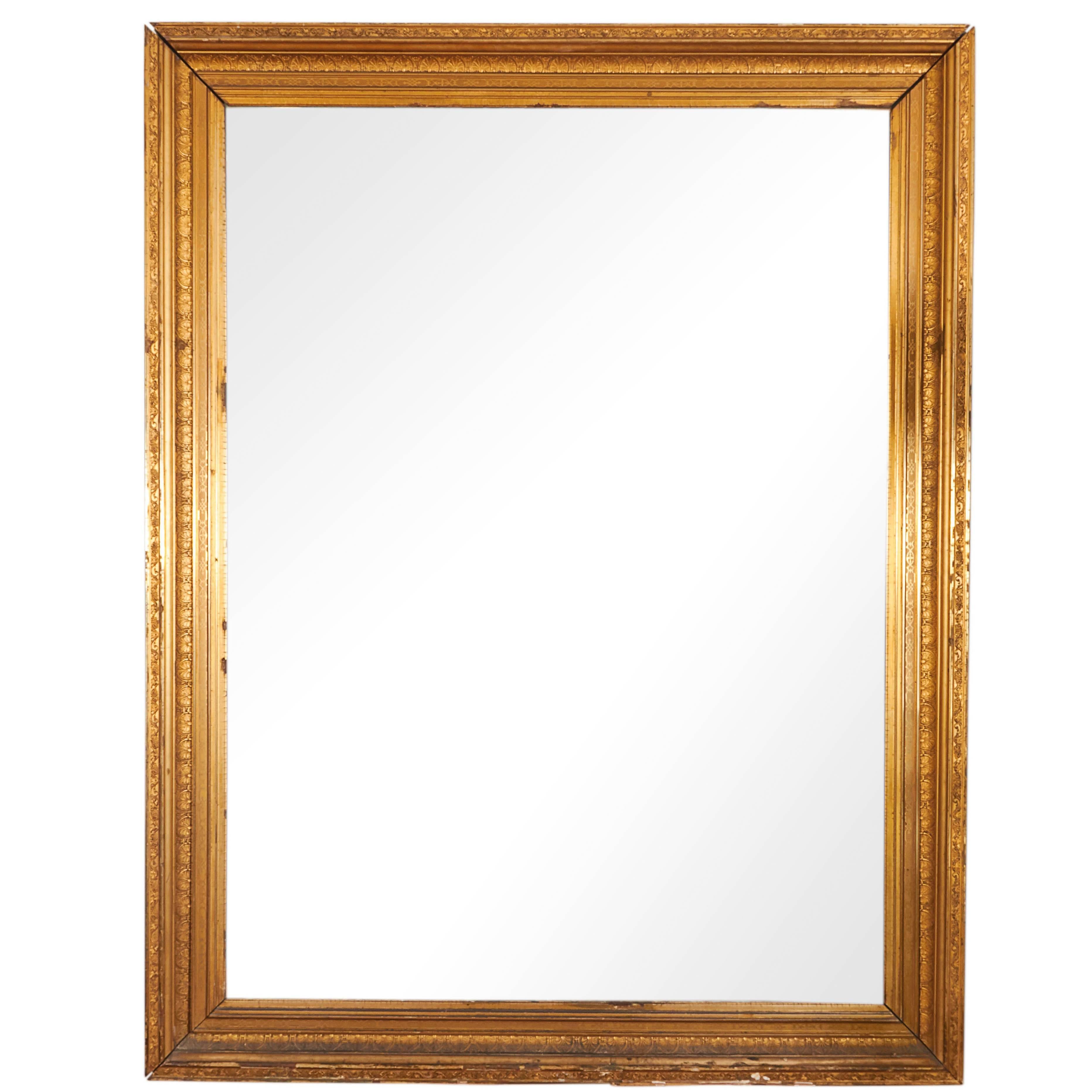 Miroir en bois doré de style Empire du début du XXe siècle en vente