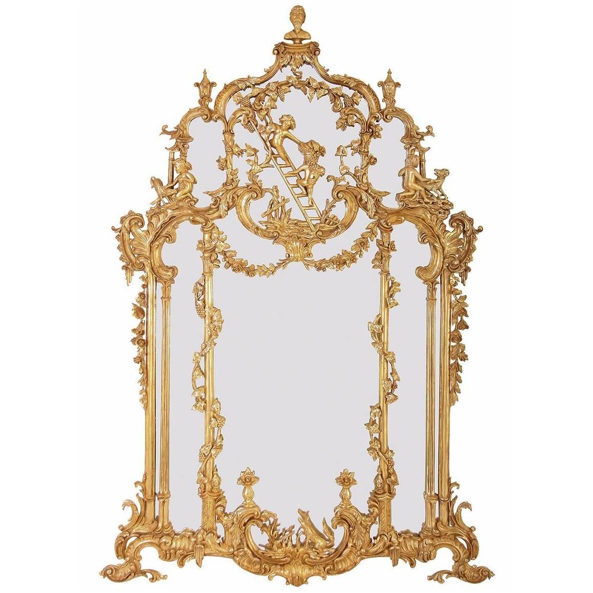 Thomas Johnson Style Water Gilded Mirror For Sale