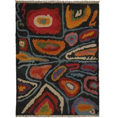 Modern Turkish Tulu Shag Rug with Contemporary Abstract Style 1