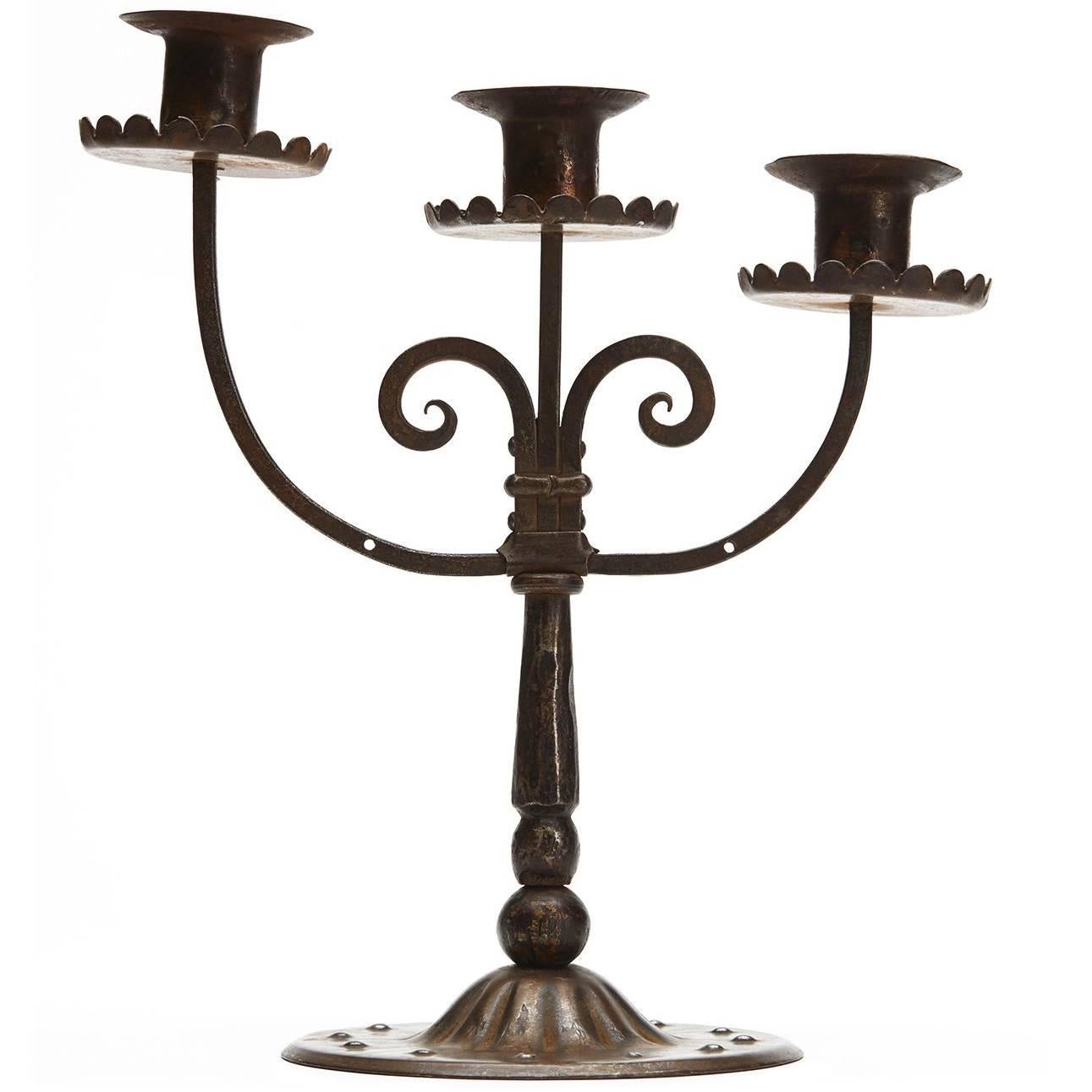 Viennese Secessionist Hugo Berger Candlestick, circa 1900 For Sale